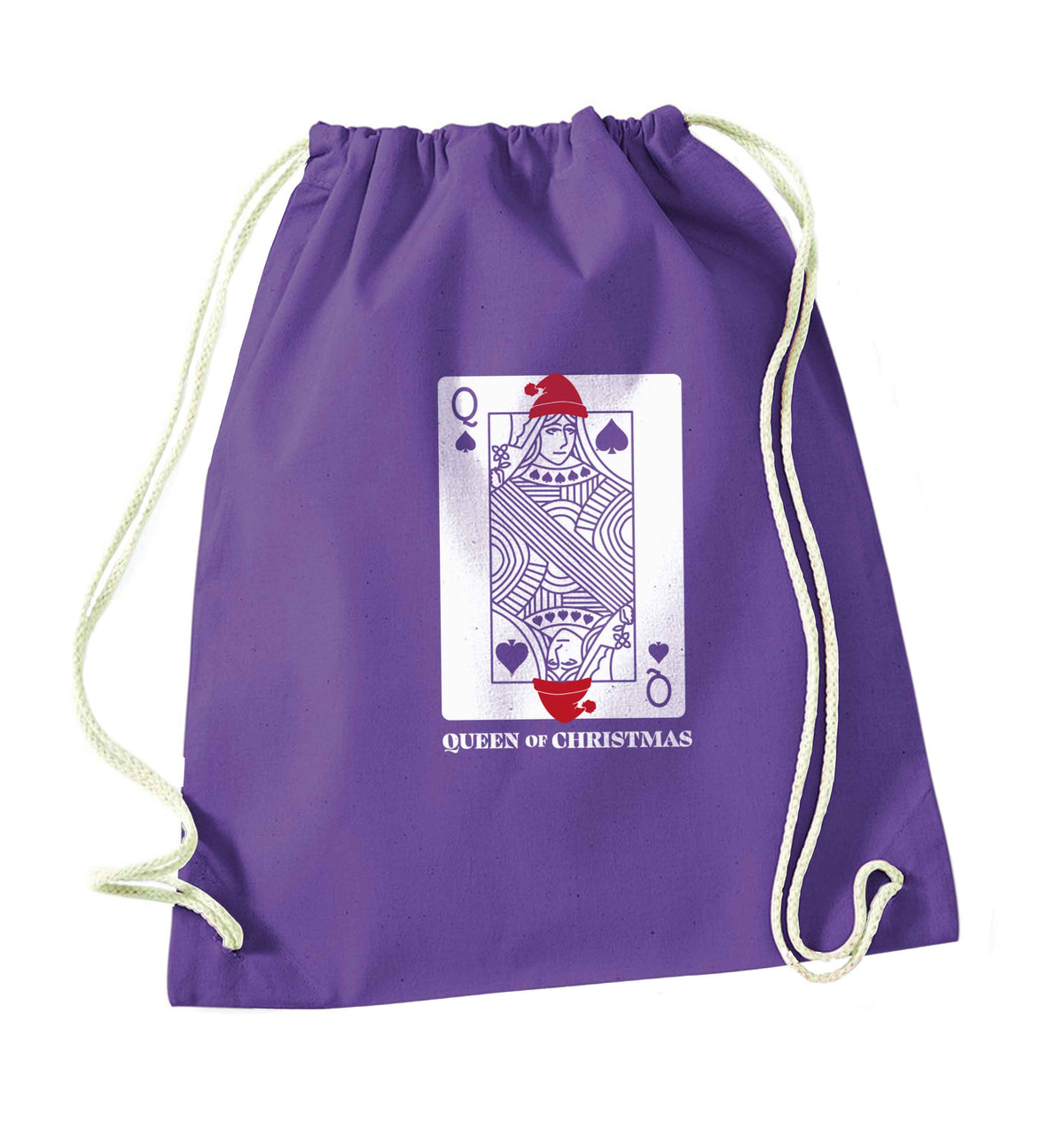 Queen of christmas purple drawstring bag