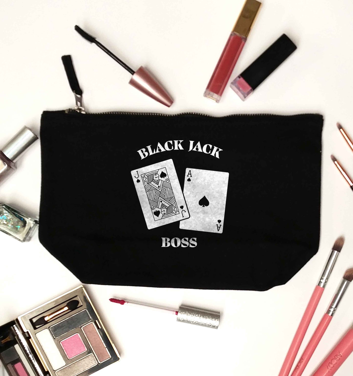 Blackjack boss black makeup bag