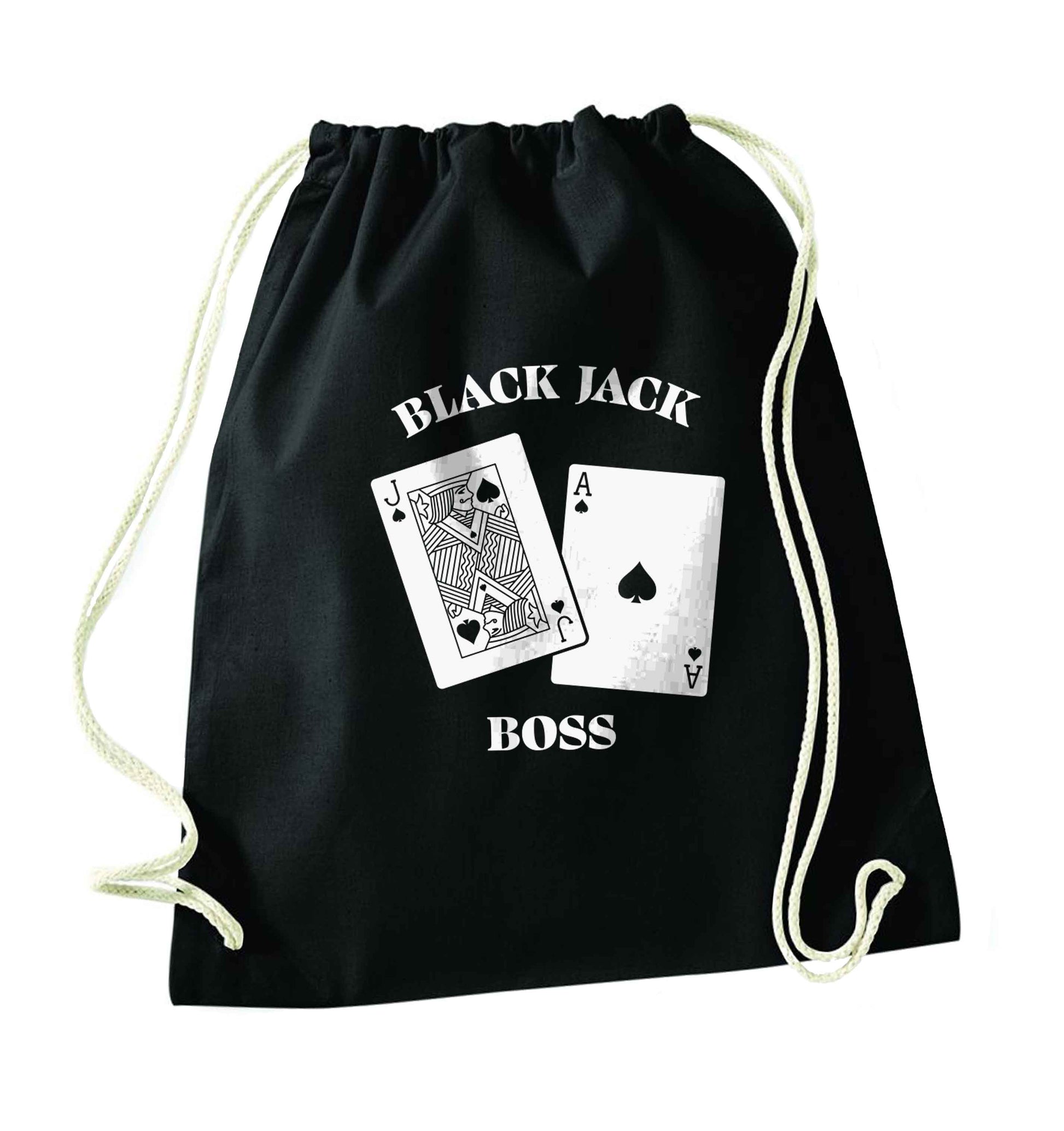 Blackjack boss black drawstring bag