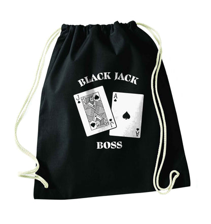 Blackjack boss black drawstring bag
