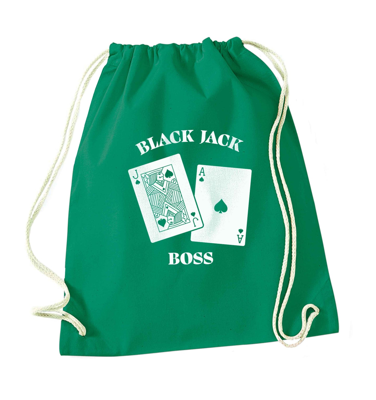 Blackjack boss green drawstring bag