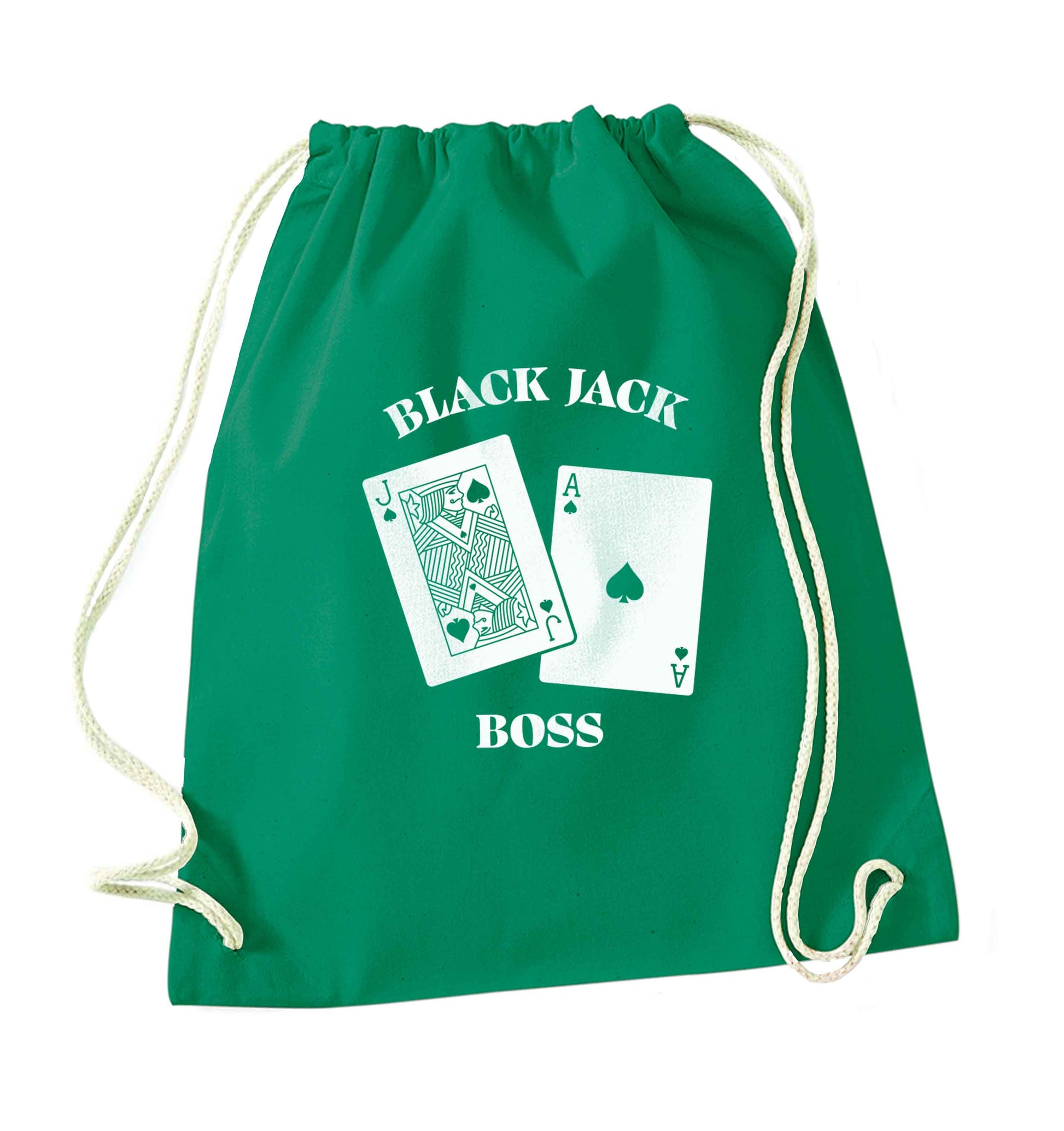 Blackjack boss green drawstring bag