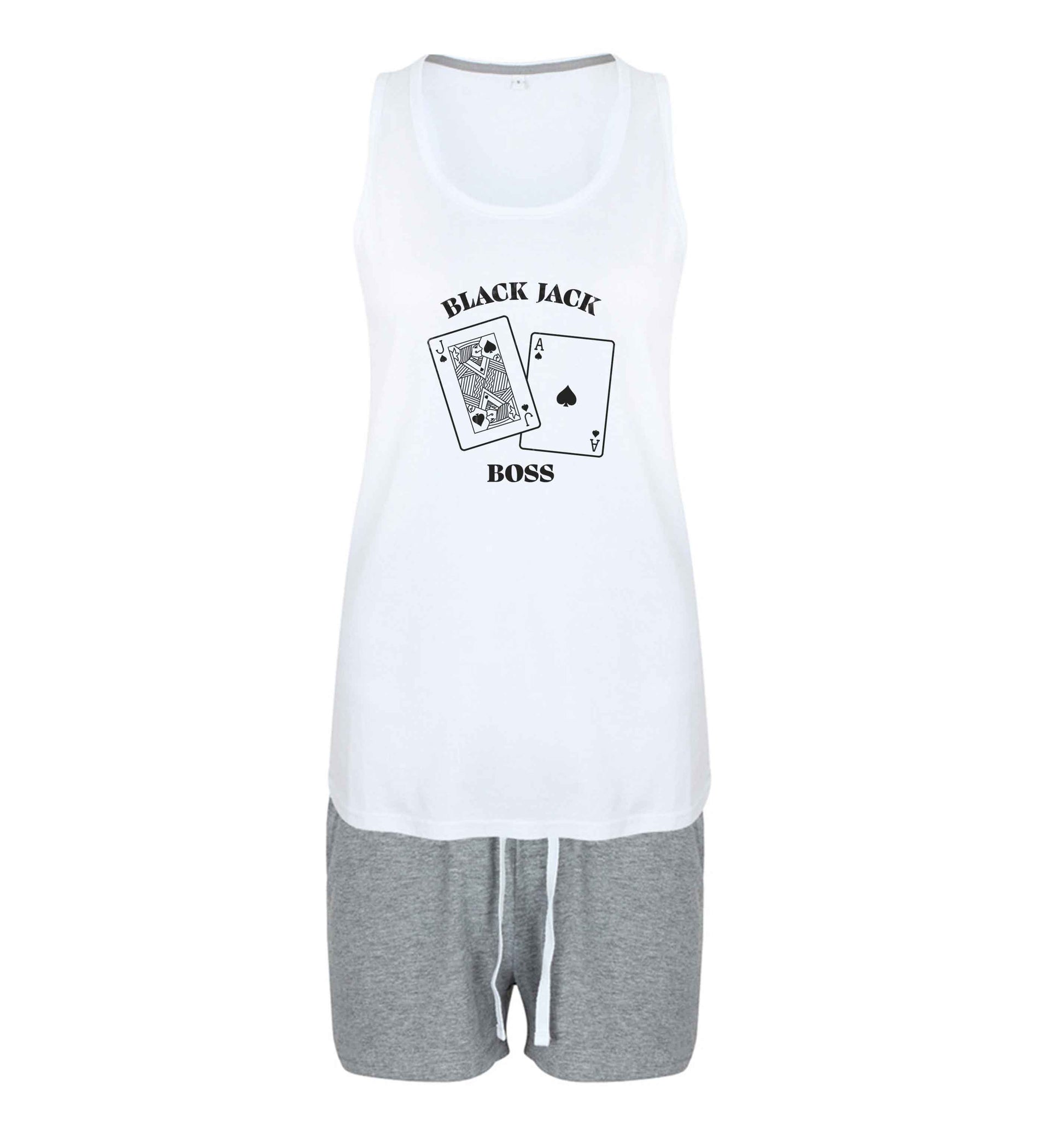 Blackjack boss size XL women's pyjama shorts set in pink 