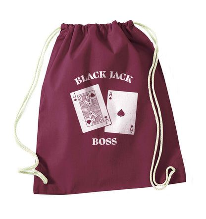 Blackjack boss maroon drawstring bag
