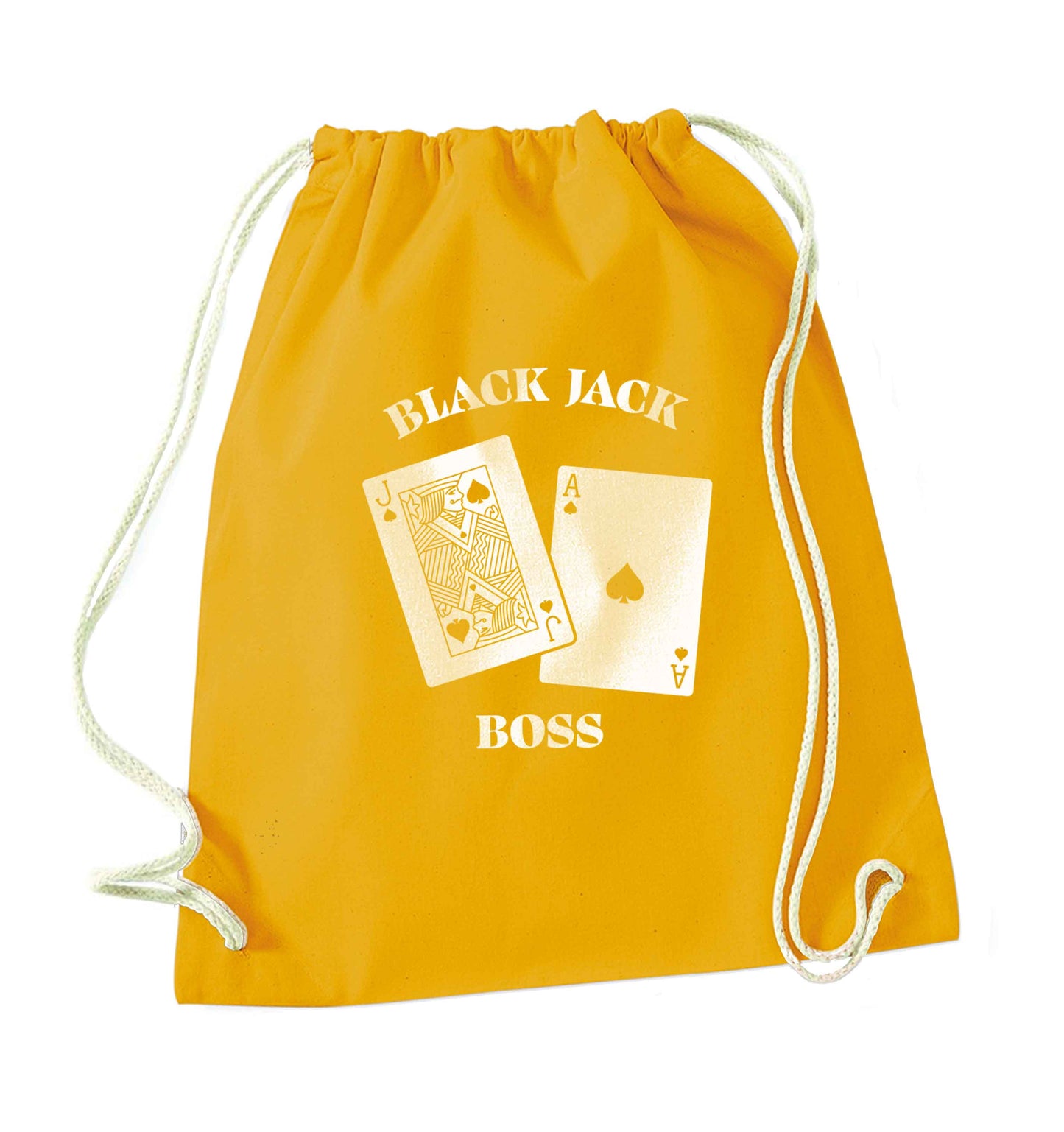 Blackjack boss mustard drawstring bag