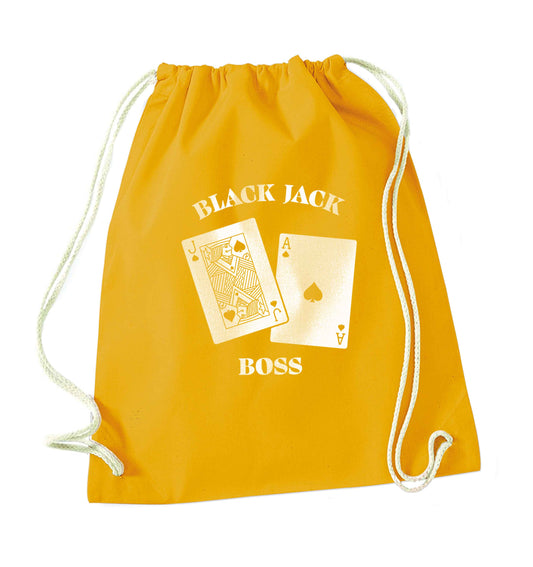 Blackjack boss mustard drawstring bag