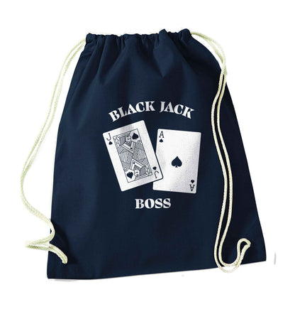 Blackjack boss navy drawstring bag