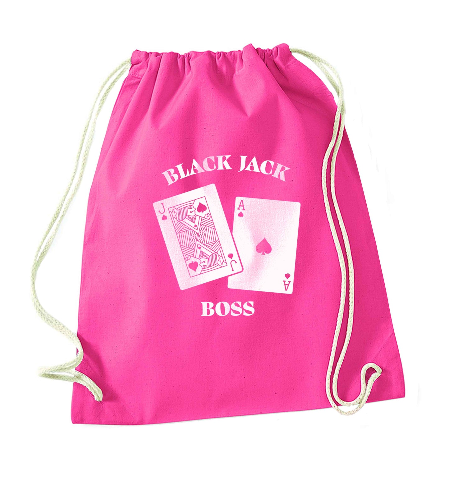 Blackjack boss pink drawstring bag