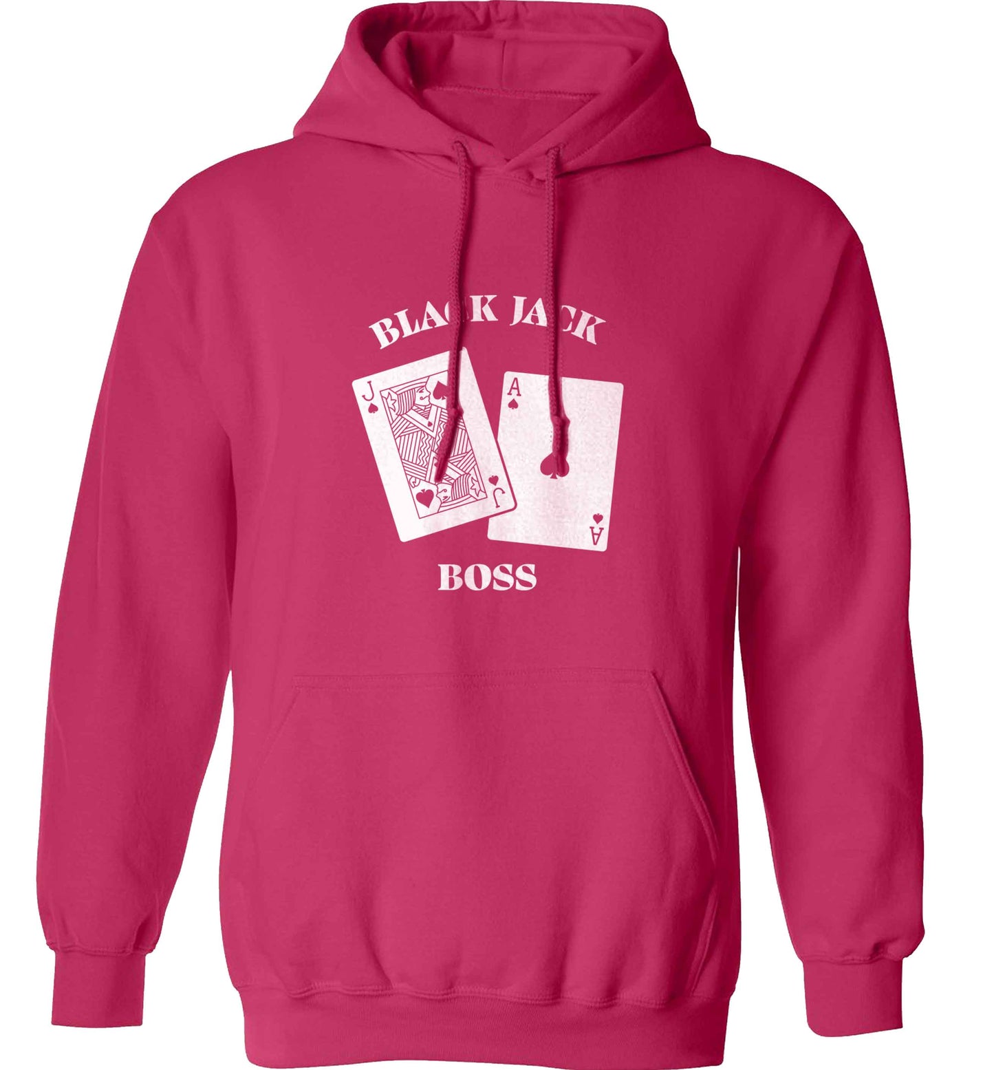 Blackjack boss adults unisex pink hoodie 2XL