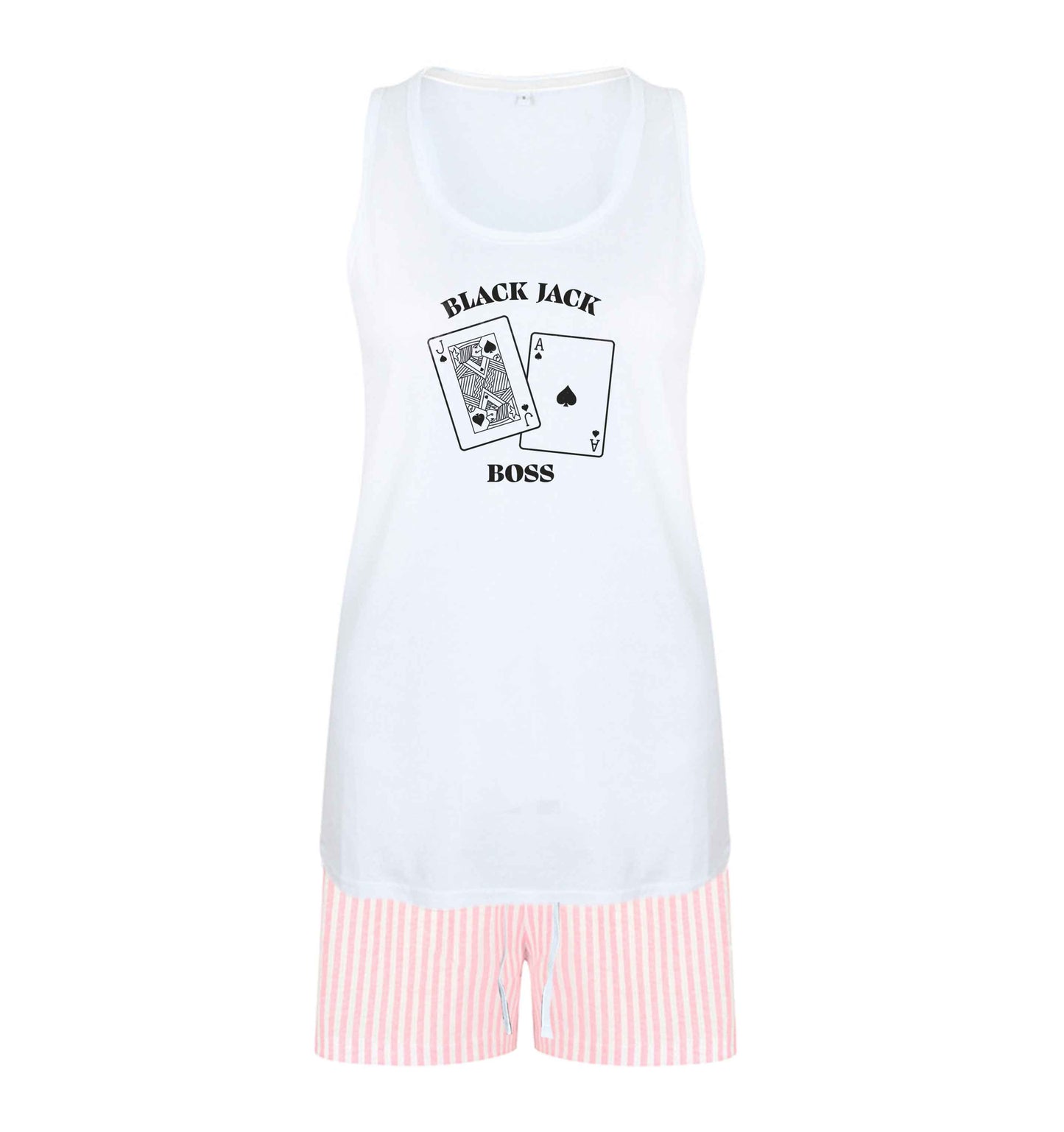 Blackjack boss size XL women's pyjama shorts set in pink 
