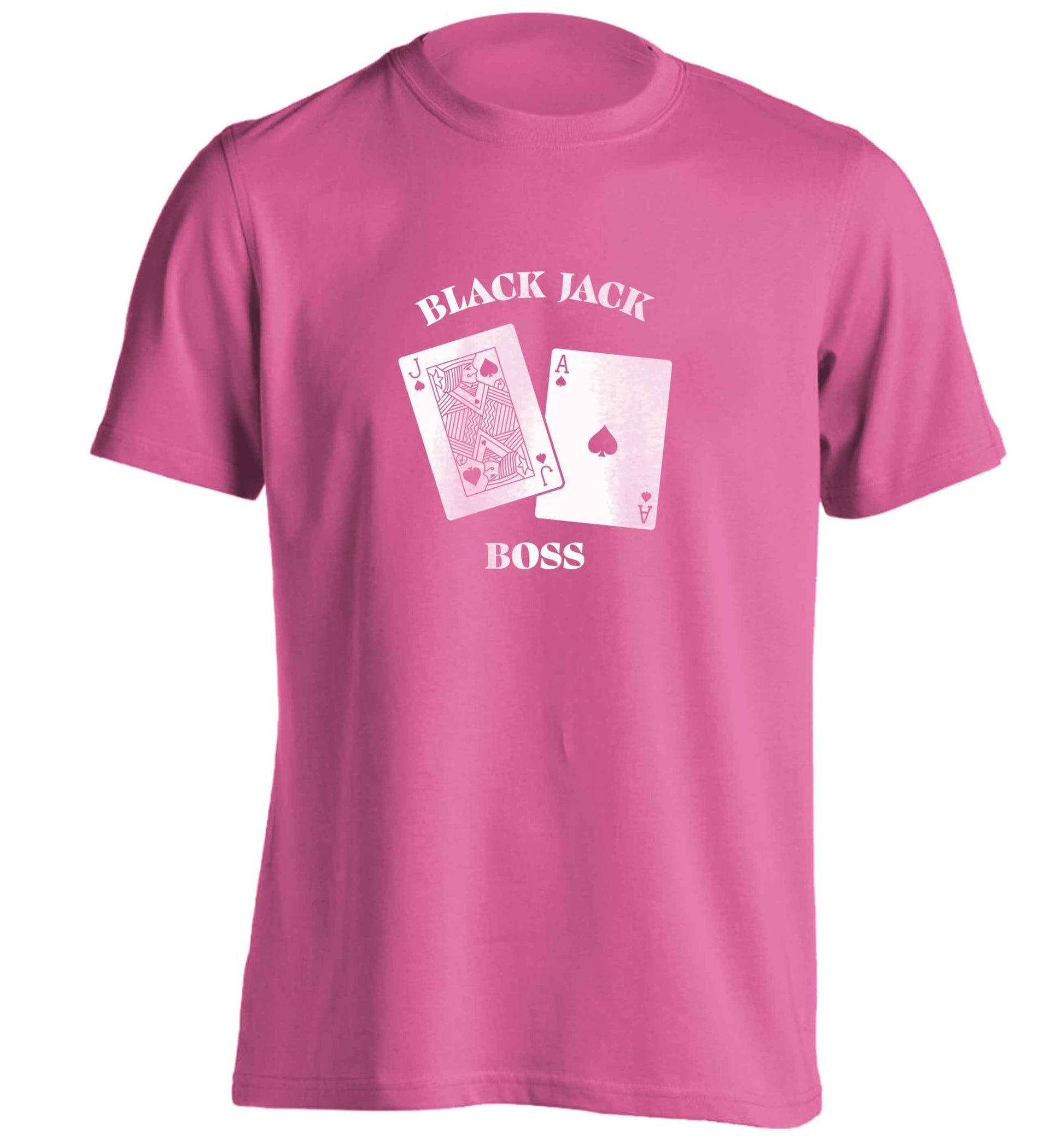 Blackjack boss adults unisex pink Tshirt 2XL