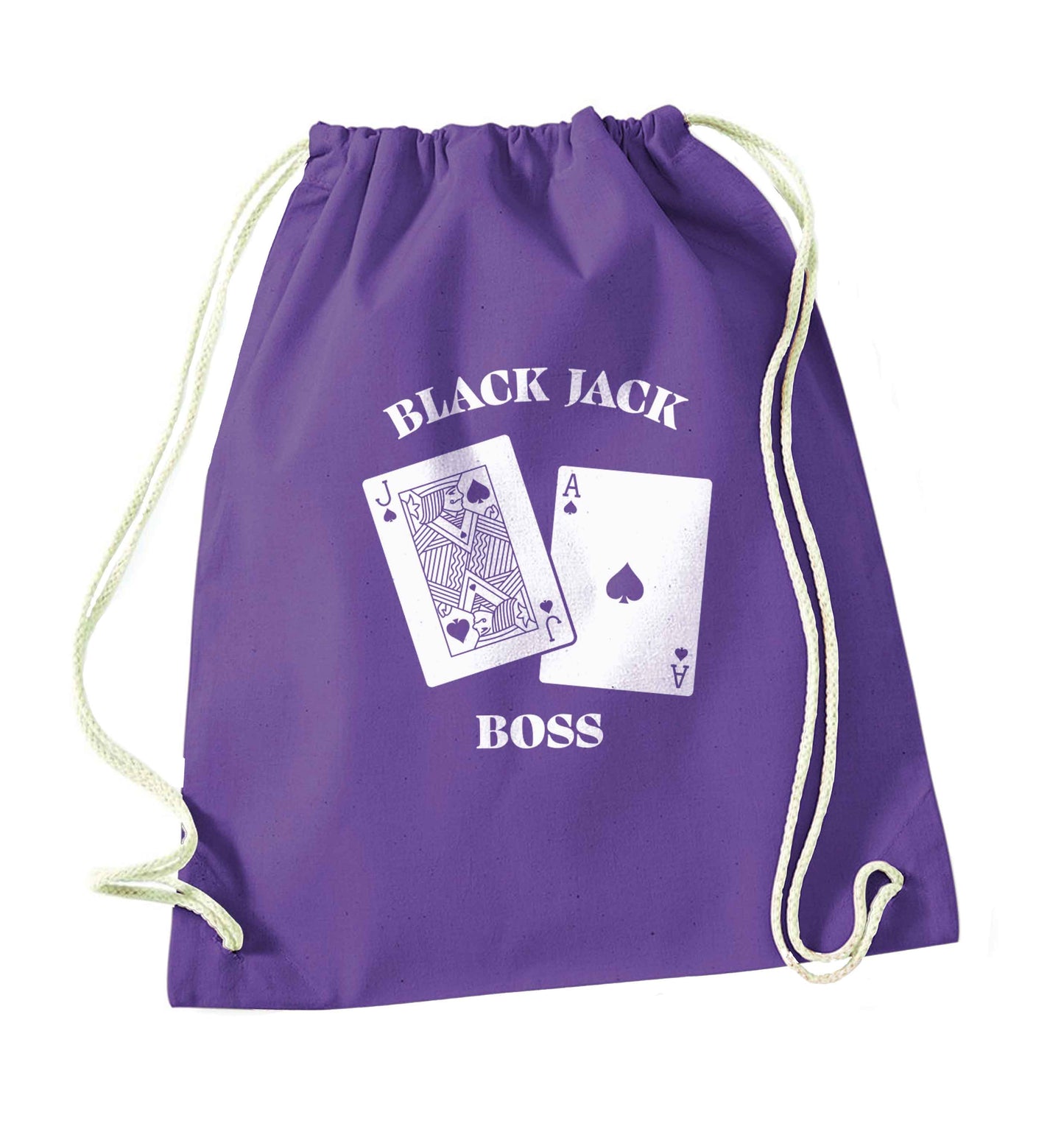 Blackjack boss purple drawstring bag