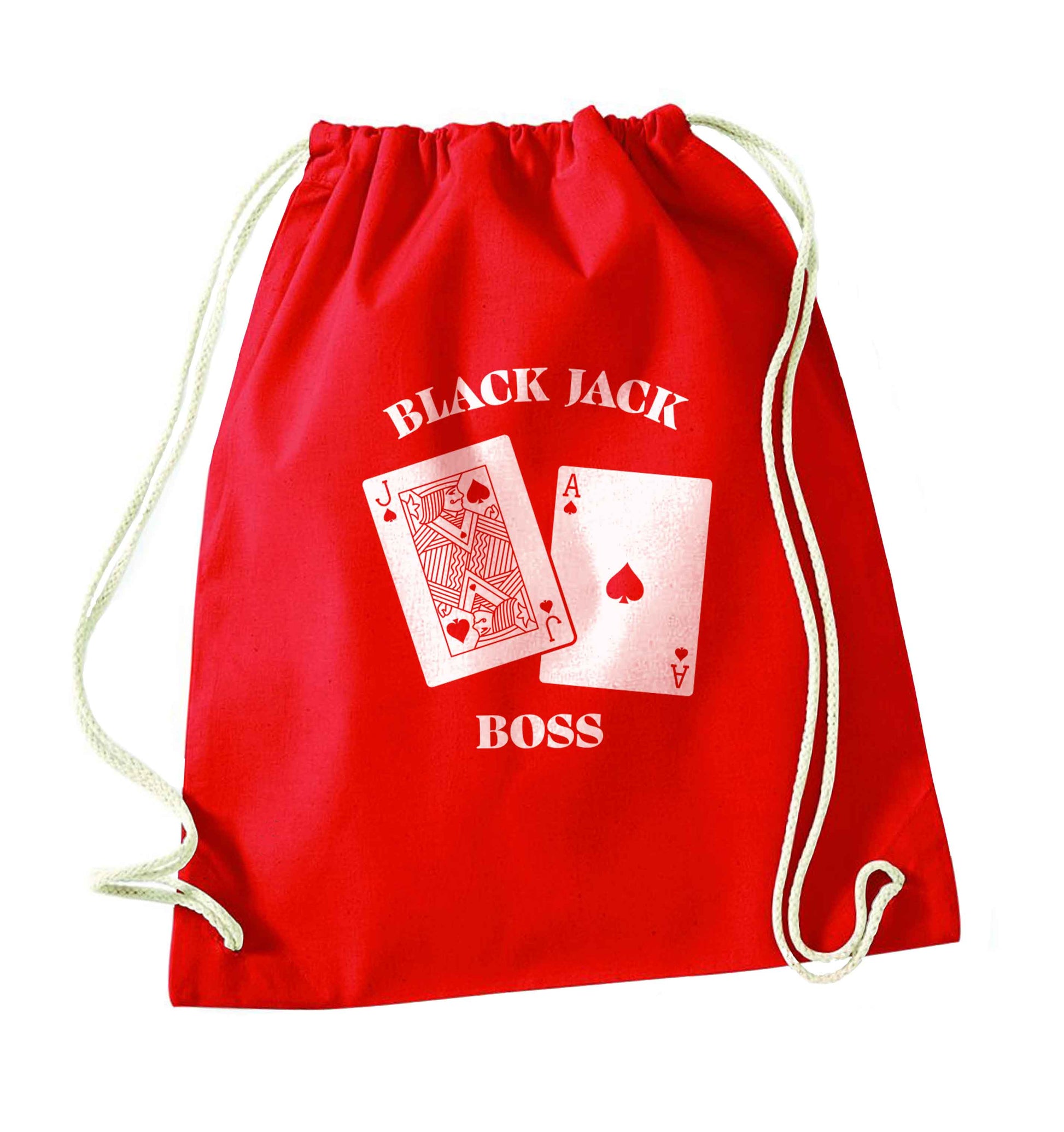 Blackjack boss red drawstring bag 