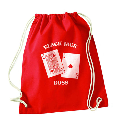 Blackjack boss red drawstring bag 