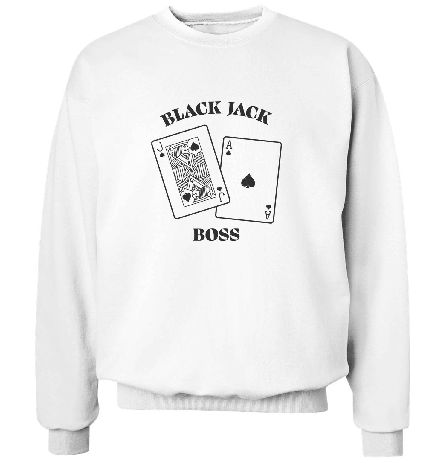 Blackjack boss adult's unisex white sweater 2XL