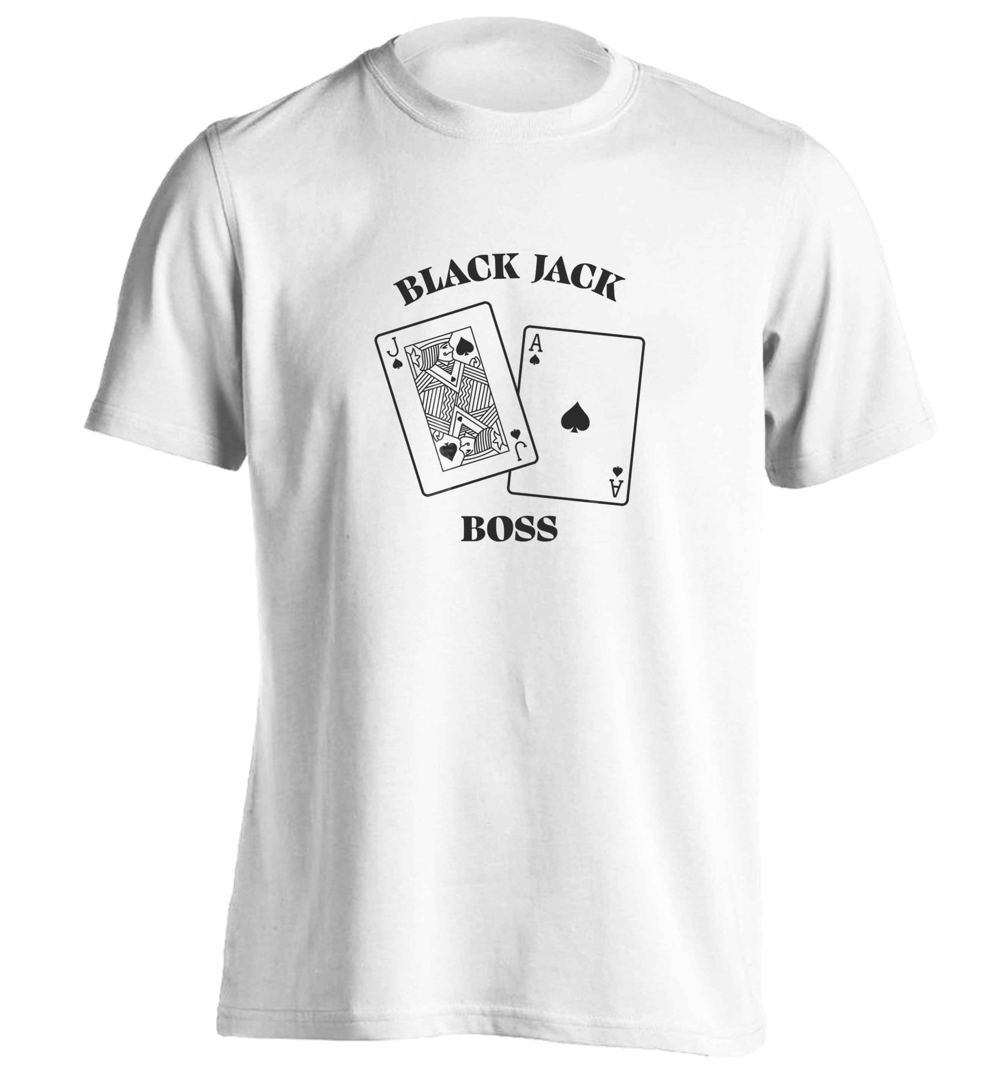 Blackjack boss adults unisex white Tshirt 2XL