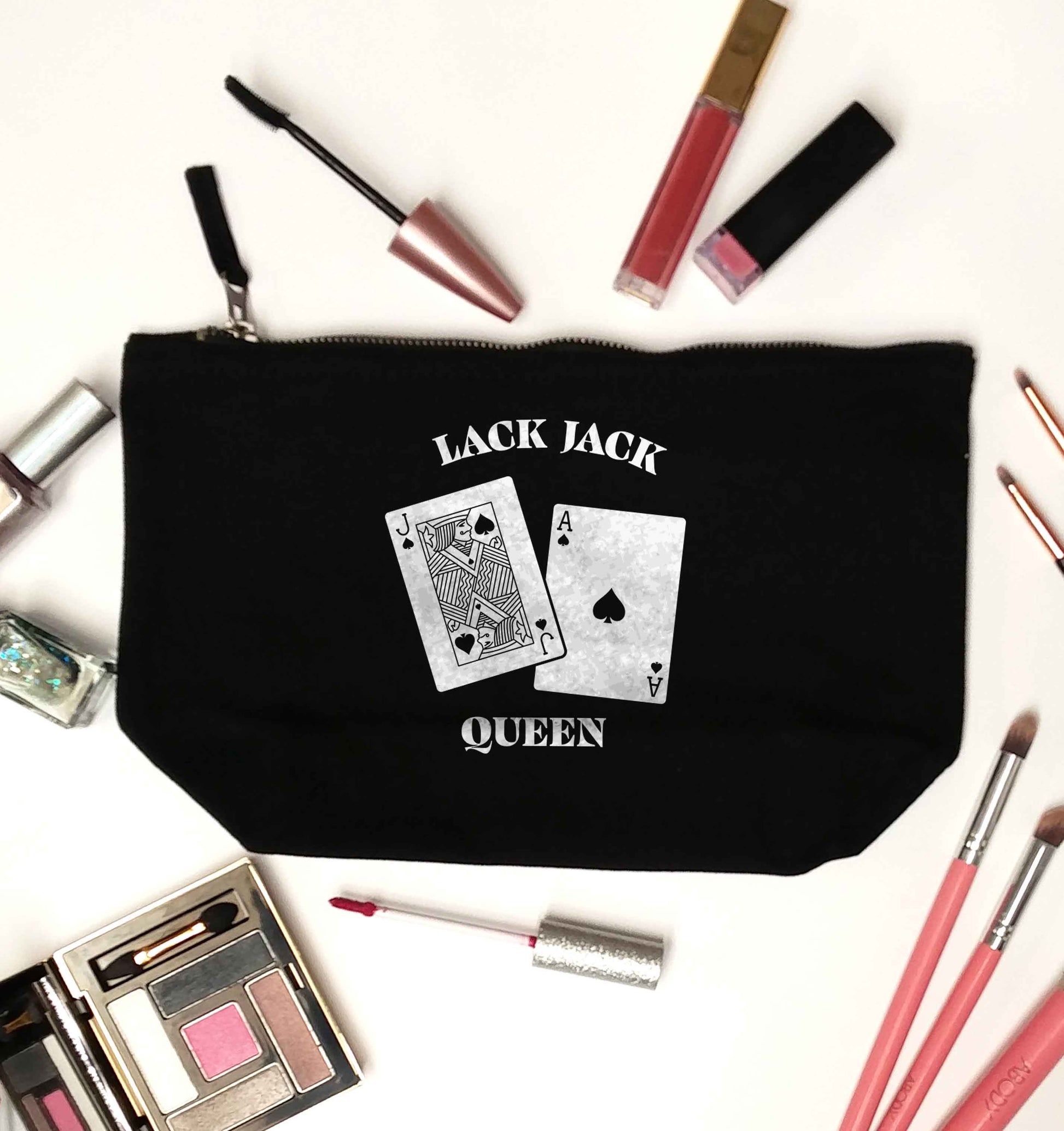 Blackjack queen black makeup bag