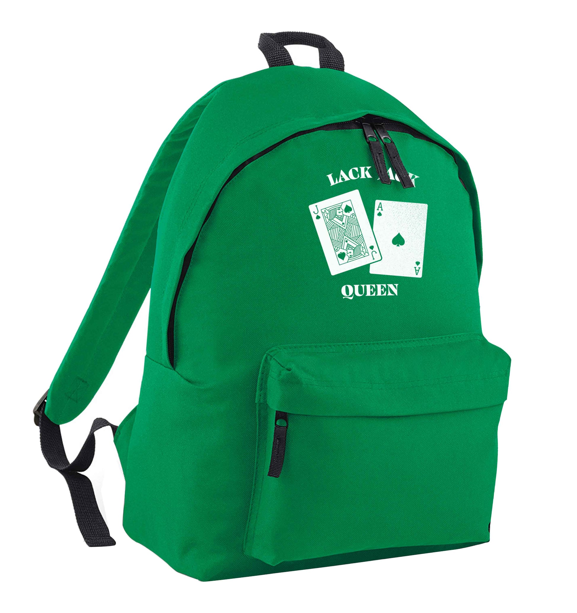 Blackjack queen green adults backpack