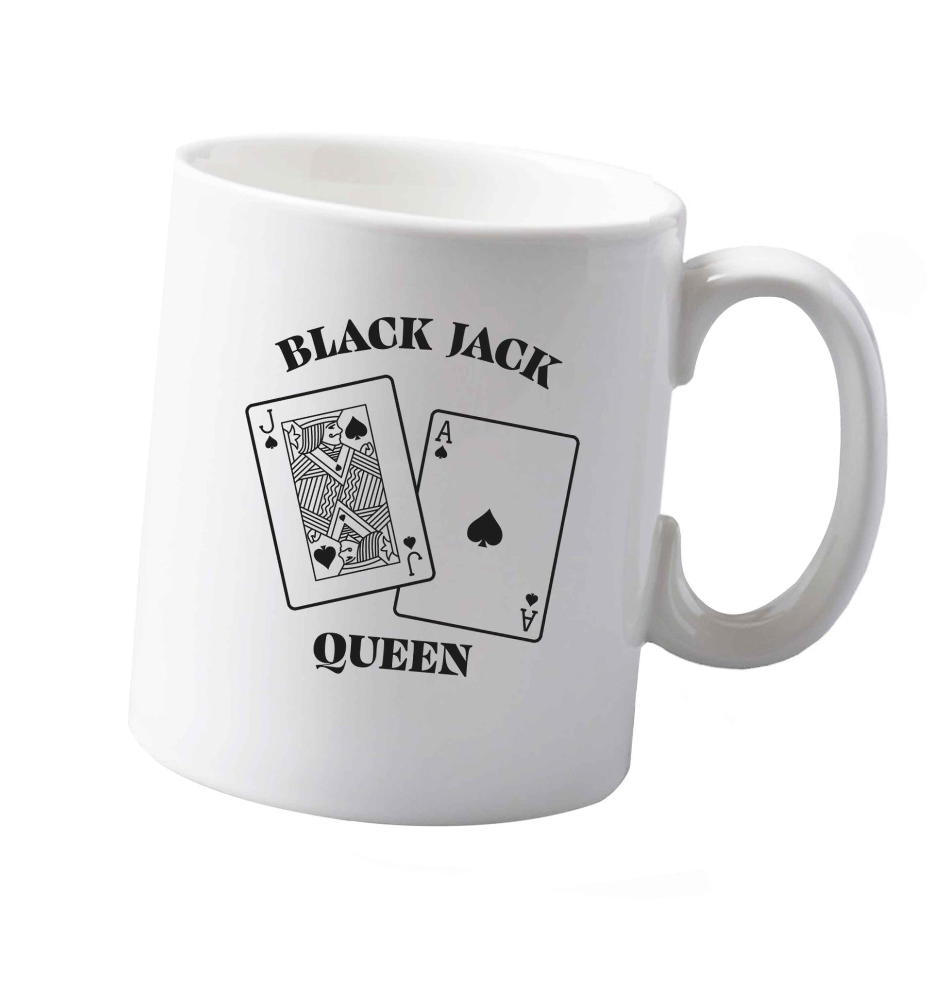 10 oz Blackjack queen ceramic mug both sides