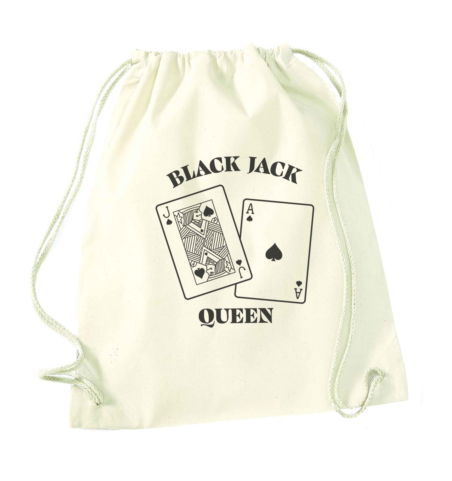 Blackjack queen natural drawstring bag