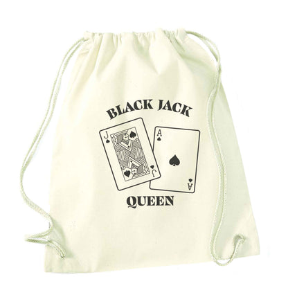 Blackjack queen natural drawstring bag
