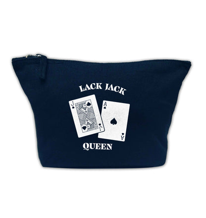 Blackjack queen navy makeup bag