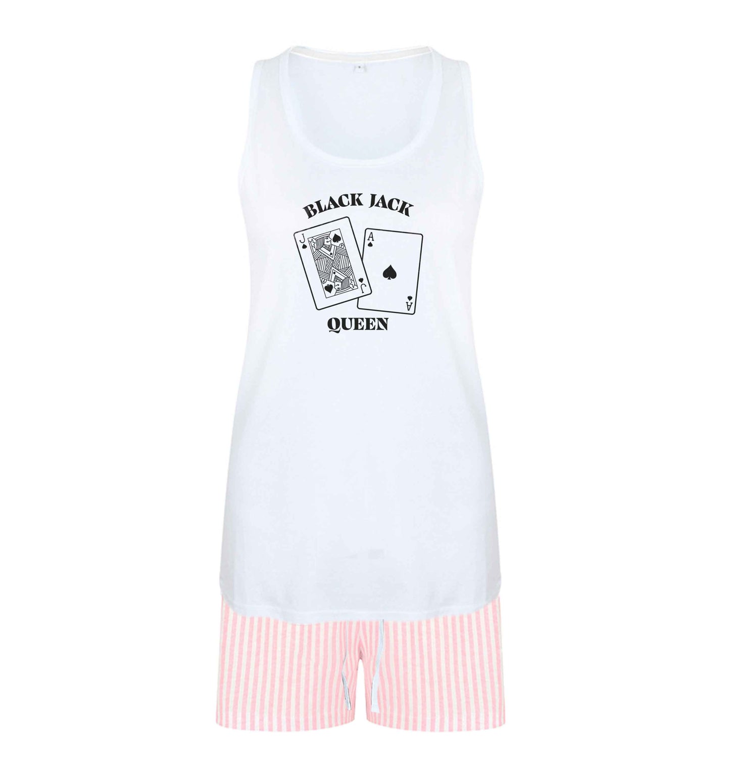 Blackjack queen size XL women's pyjama shorts set in pink 