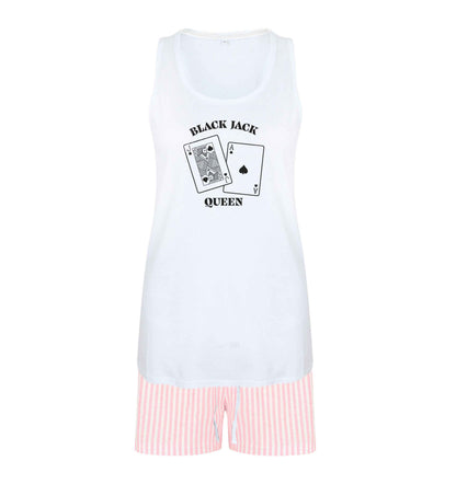 Blackjack queen size XL women's pyjama shorts set in pink 