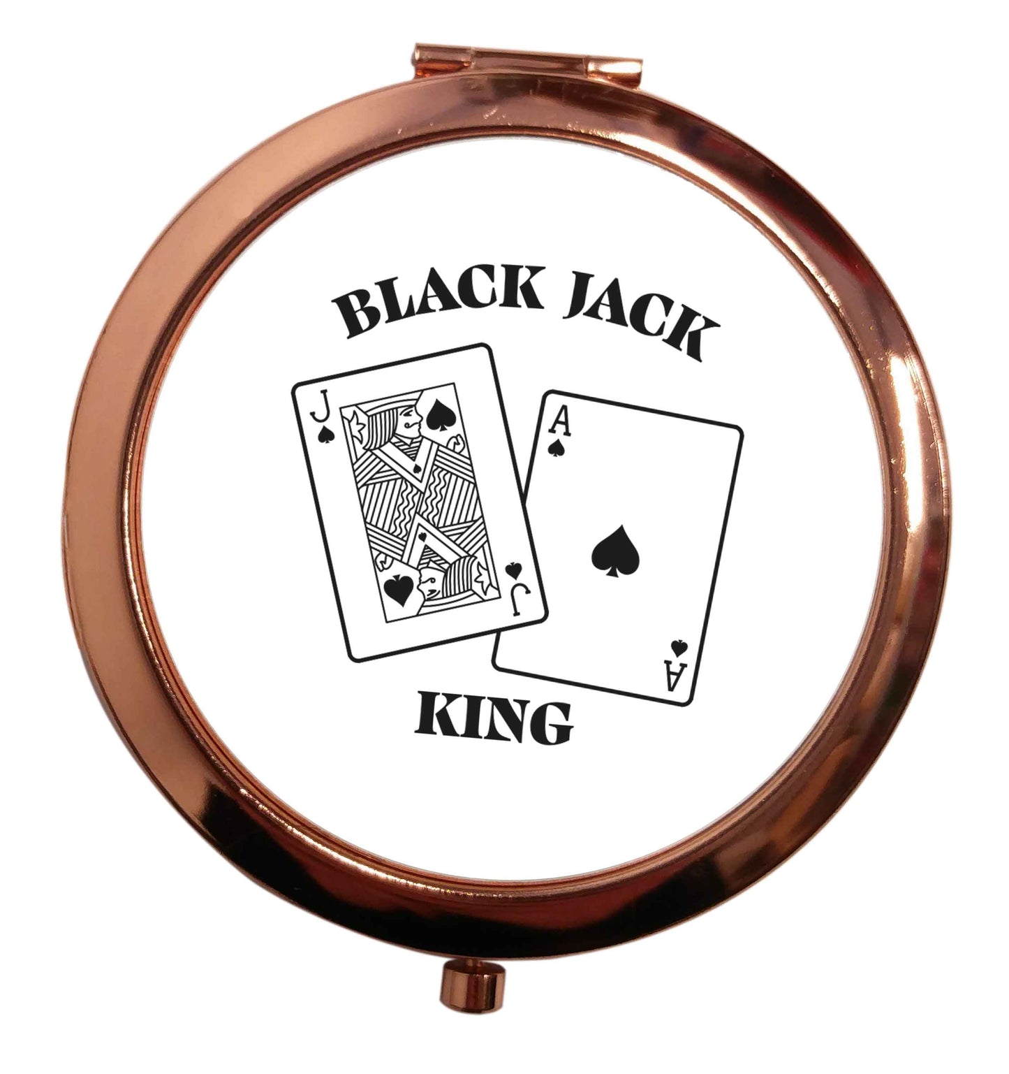Blackjack king rose gold circle pocket mirror
