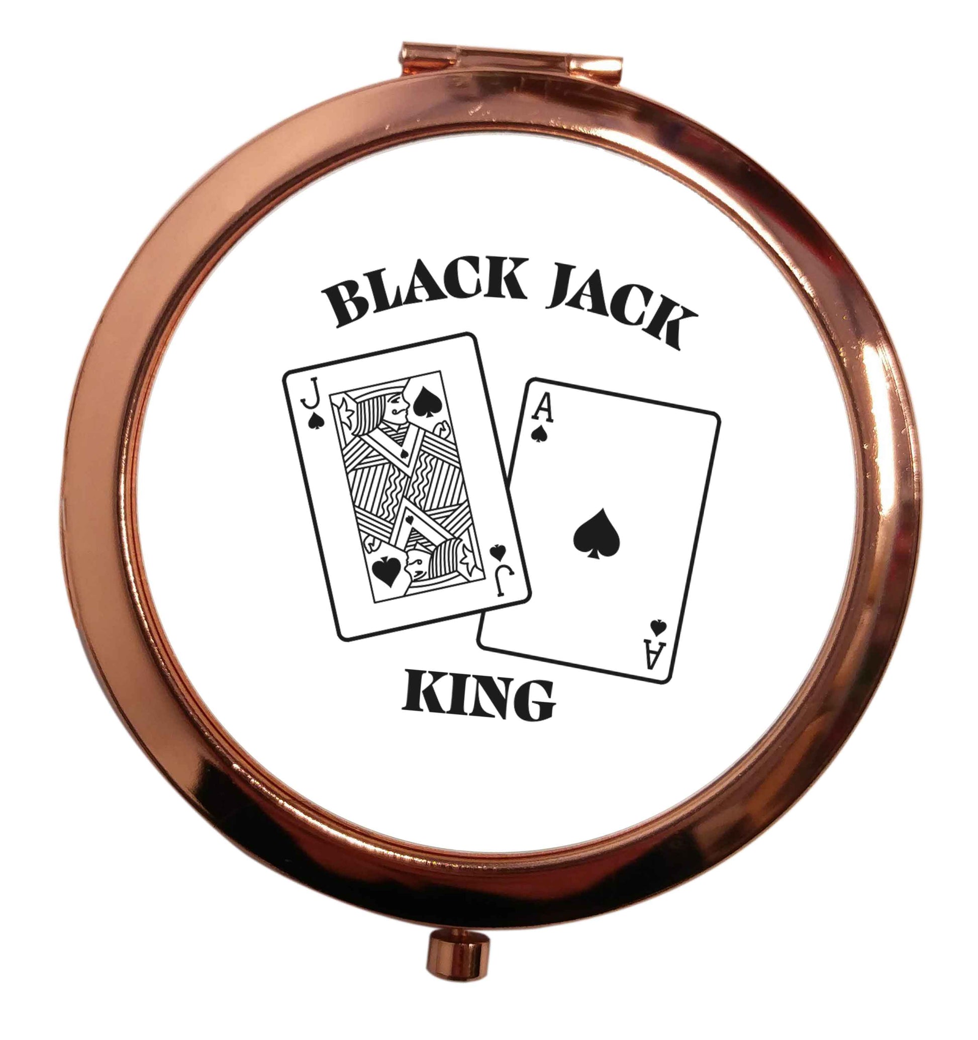 Blackjack king rose gold circle pocket mirror