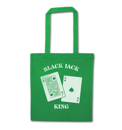 Blackjack king green tote bag