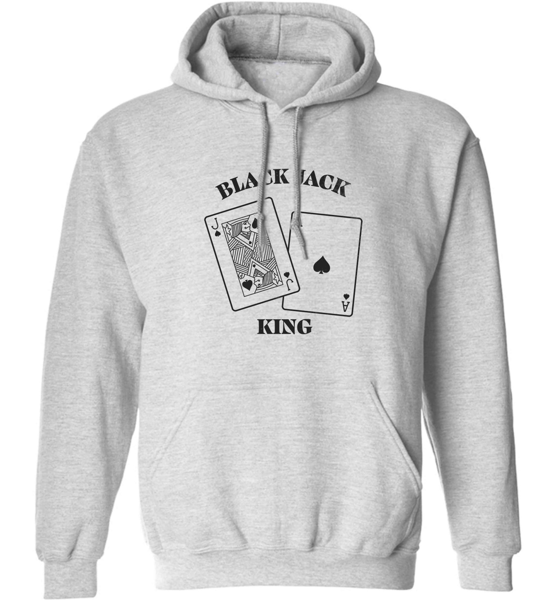 Blackjack king adults unisex grey hoodie 2XL