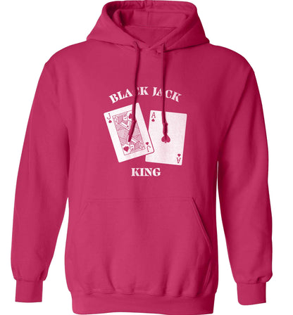 Blackjack king adults unisex pink hoodie 2XL
