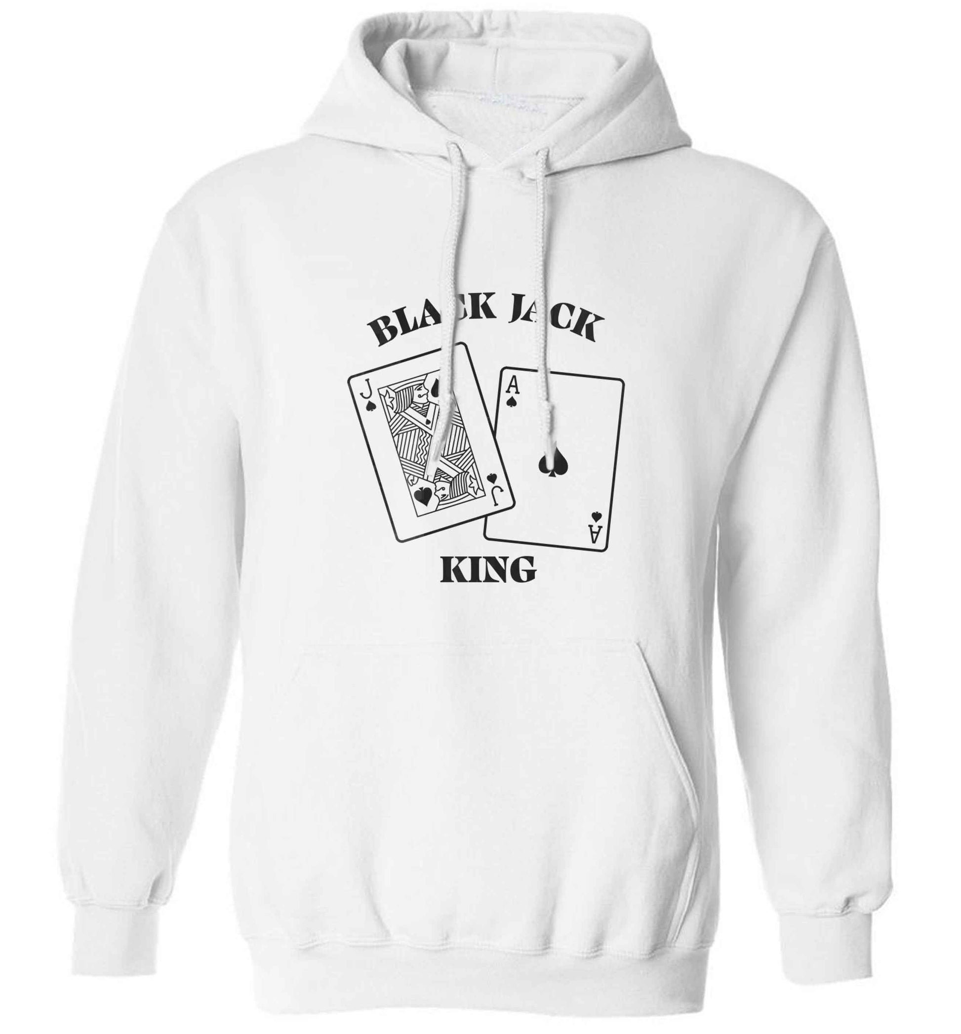 Blackjack king adults unisex white hoodie 2XL
