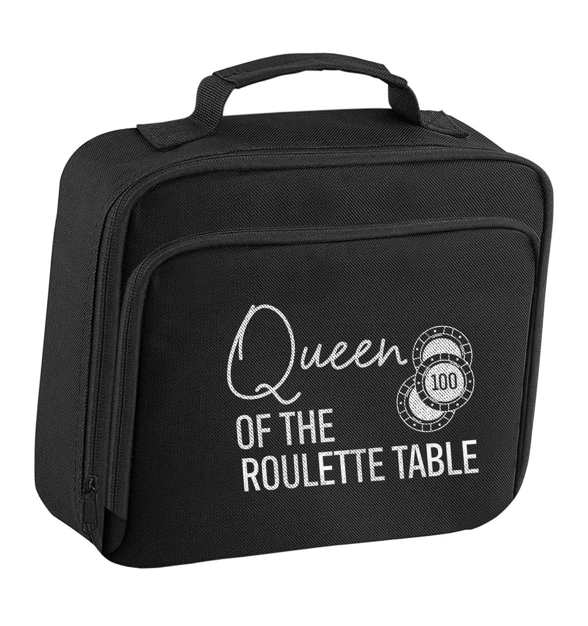 Queen of the roulette table insulated black lunch bag cooler