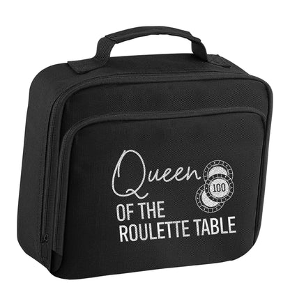Queen of the roulette table insulated black lunch bag cooler