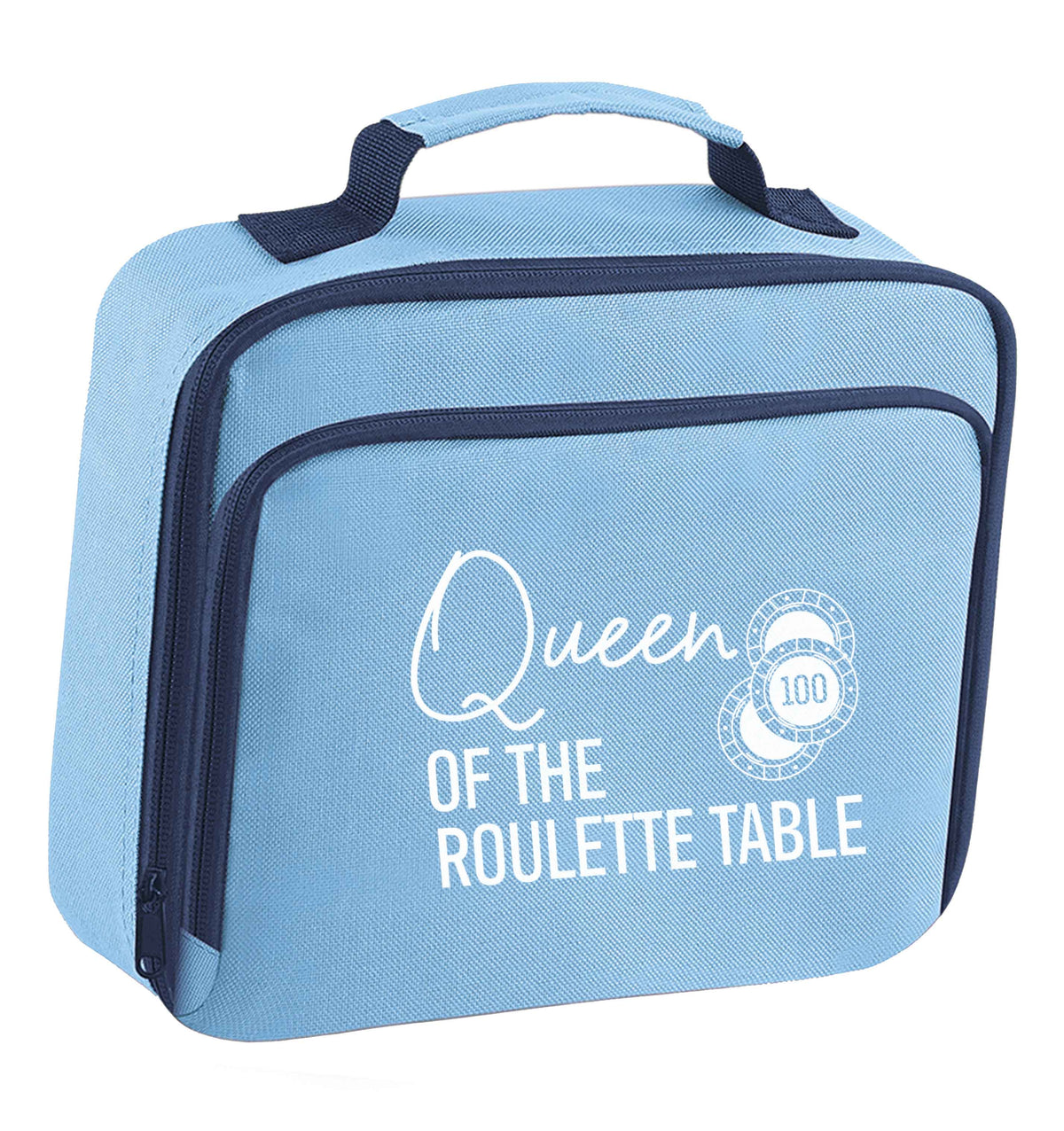Queen of the roulette table insulated blue lunch bag cooler