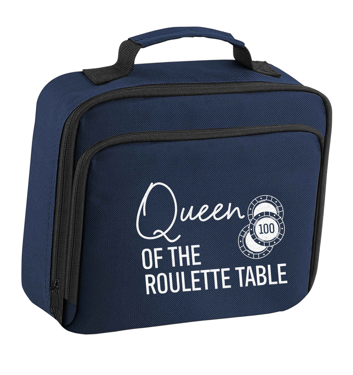 Queen of the roulette table insulated navy lunch bag cooler