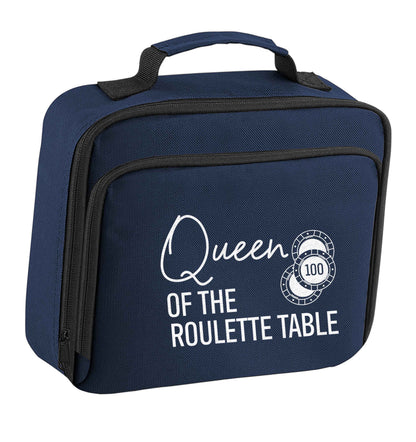 Queen of the roulette table insulated navy lunch bag cooler