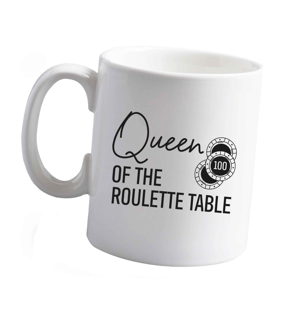 10 oz Queen of the roulette table ceramic mug right handed
