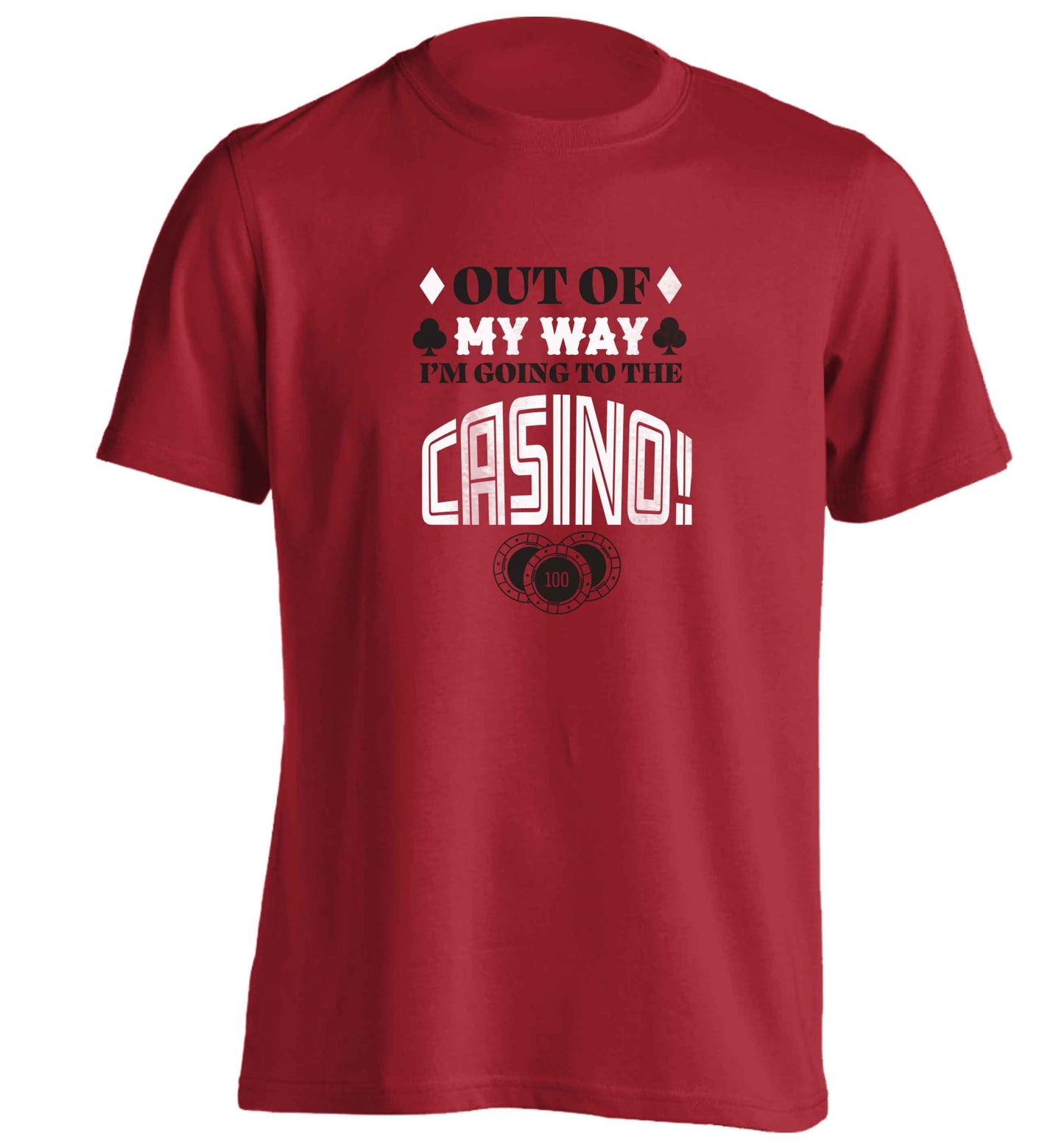 Out of my way I'm going to the casino adults unisex red Tshirt 2XL