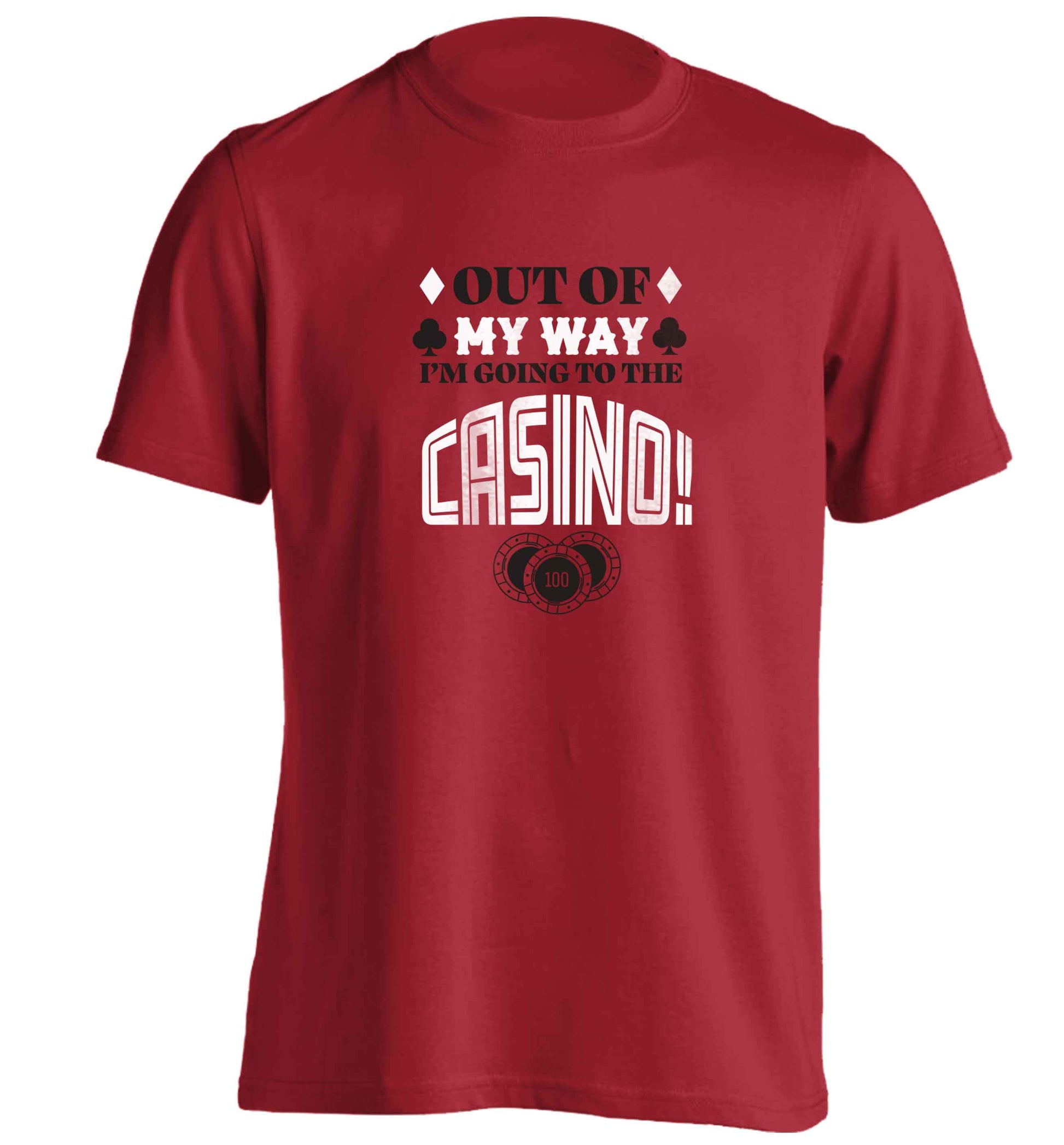 Out of my way I'm going to the casino adults unisex red Tshirt 2XL