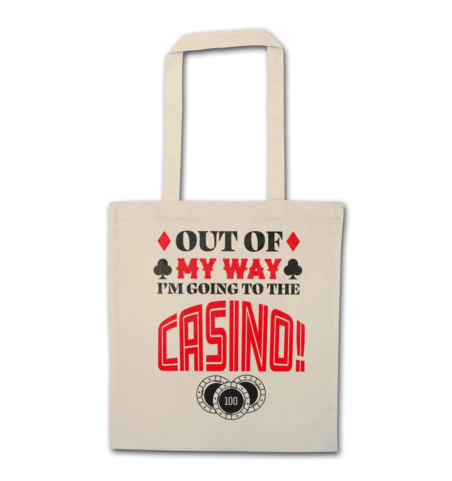 Out of my way I'm going to the casino natural tote bag