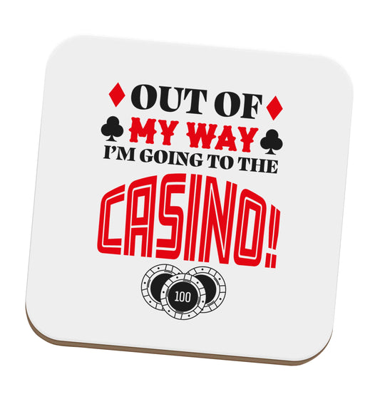Out of my way I'm going to the casino set of four coasters