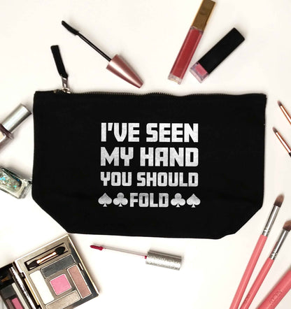 I've seen my hand you should fold black makeup bag
