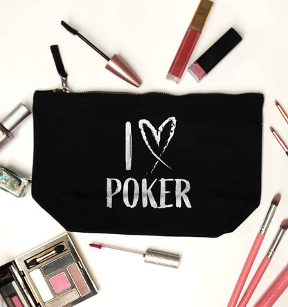 I love poker black makeup bag