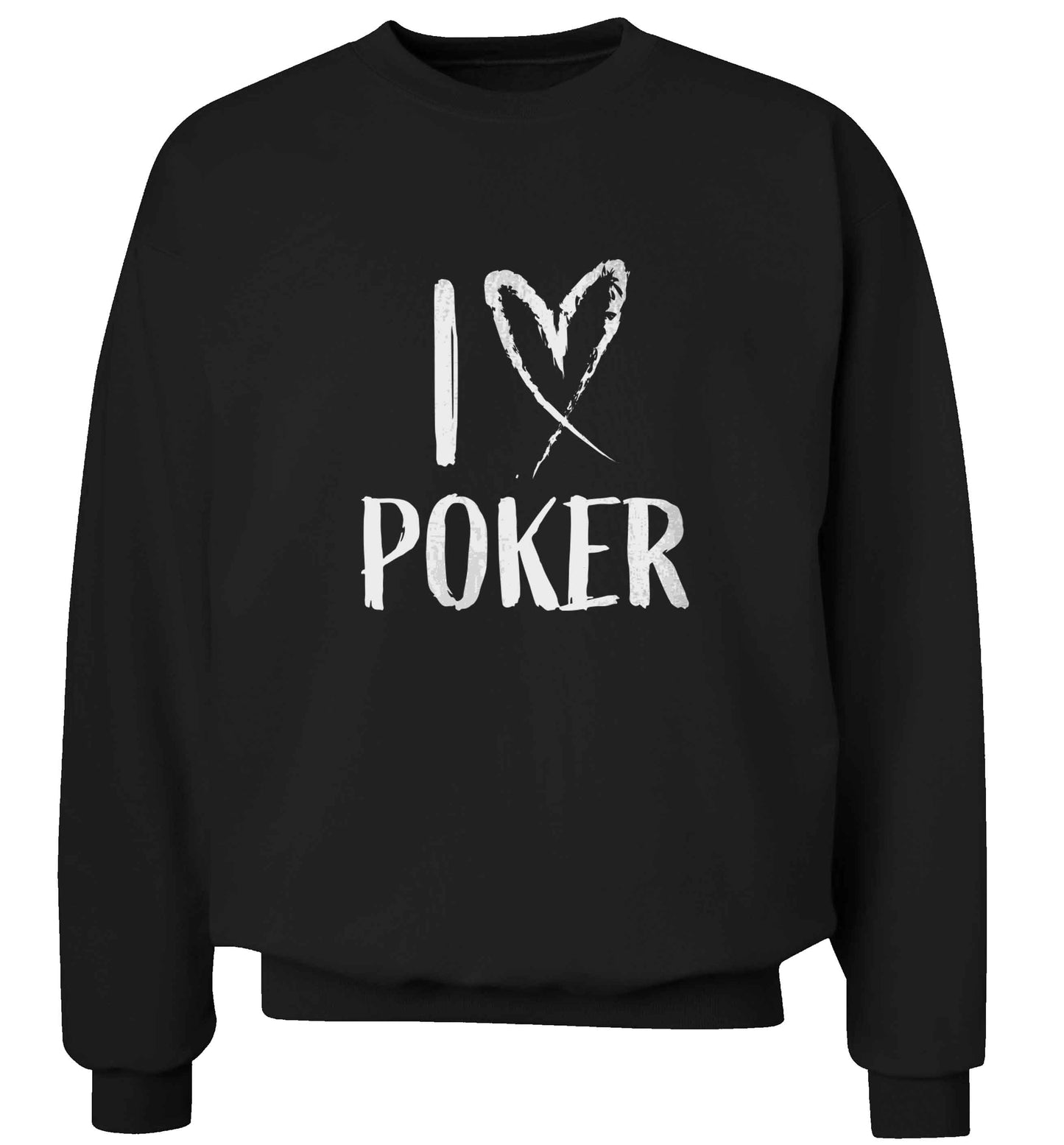 I love poker adult's unisex black sweater 2XL