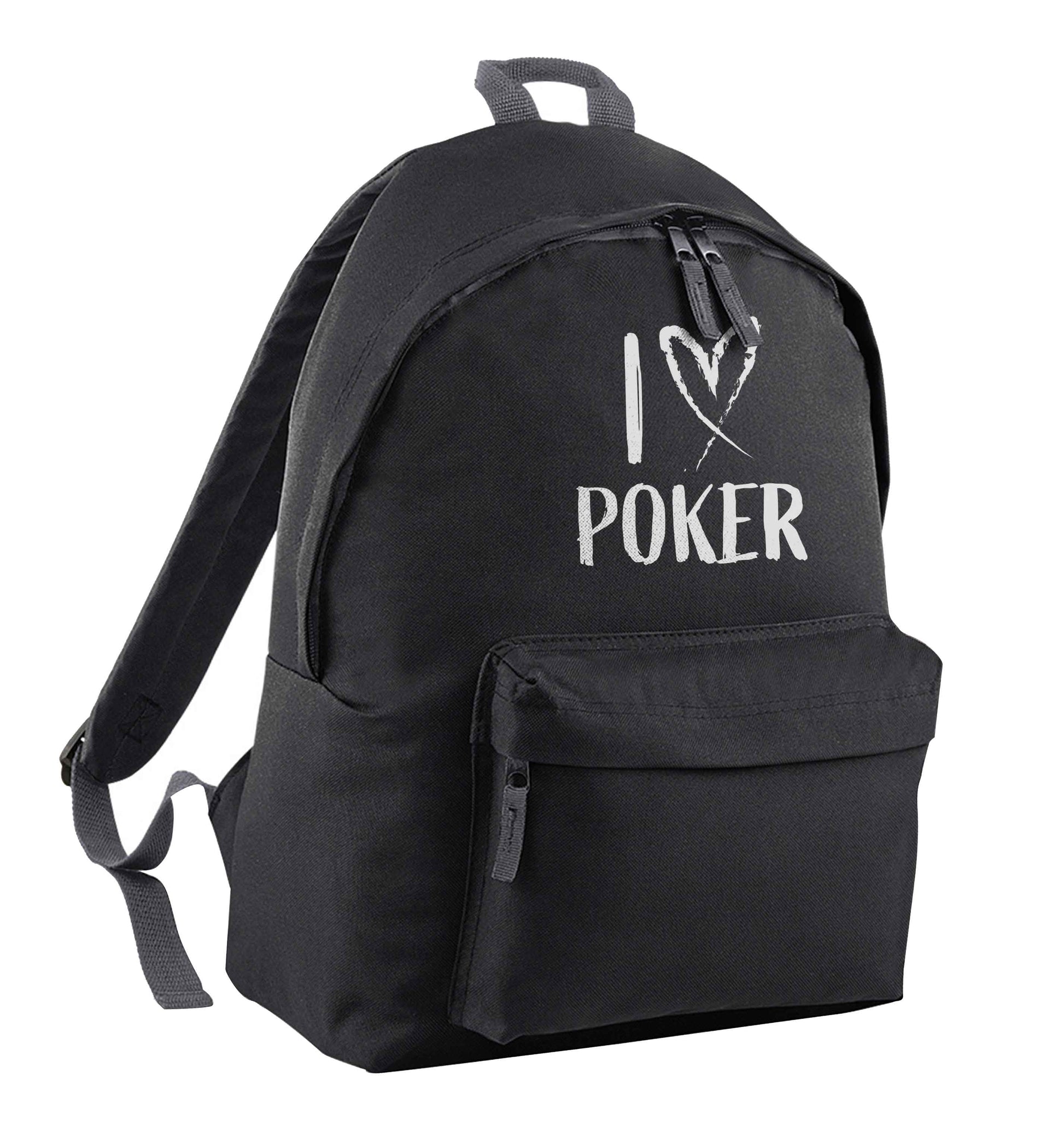 I love poker black adults backpack