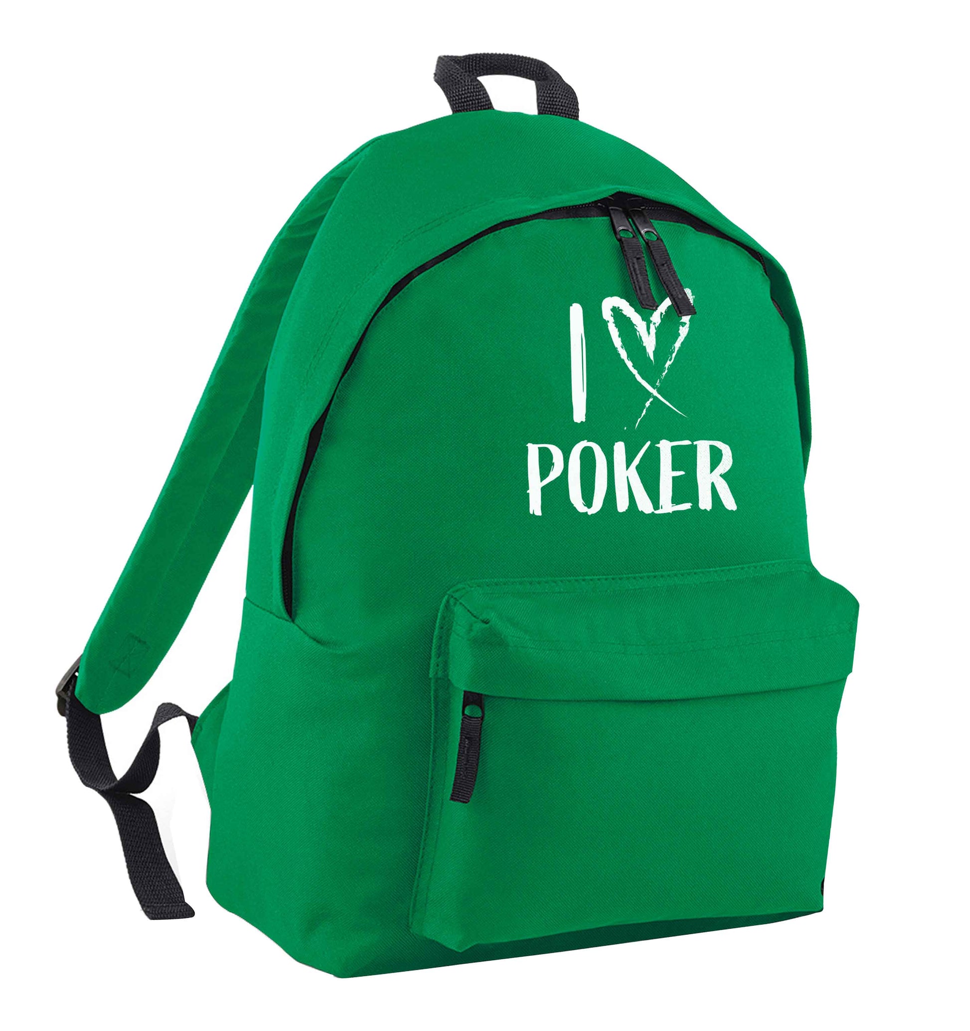 I love poker green adults backpack