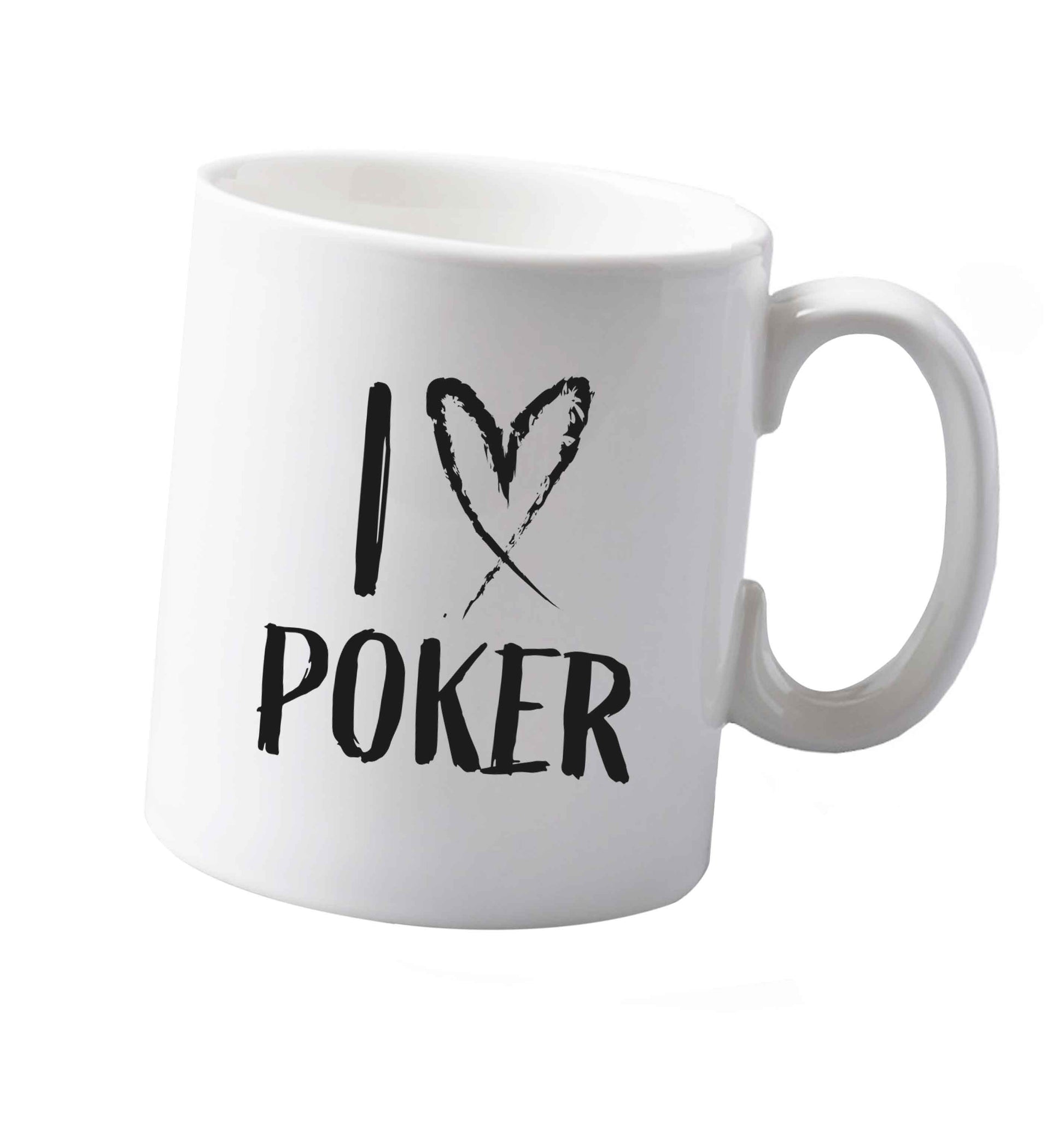 10 oz I love poker ceramic mug both sides